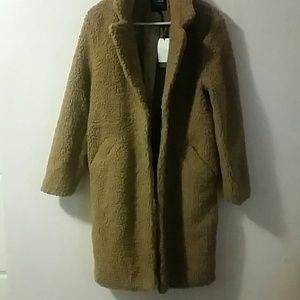 Long teddy coat (Brown) (Size s)